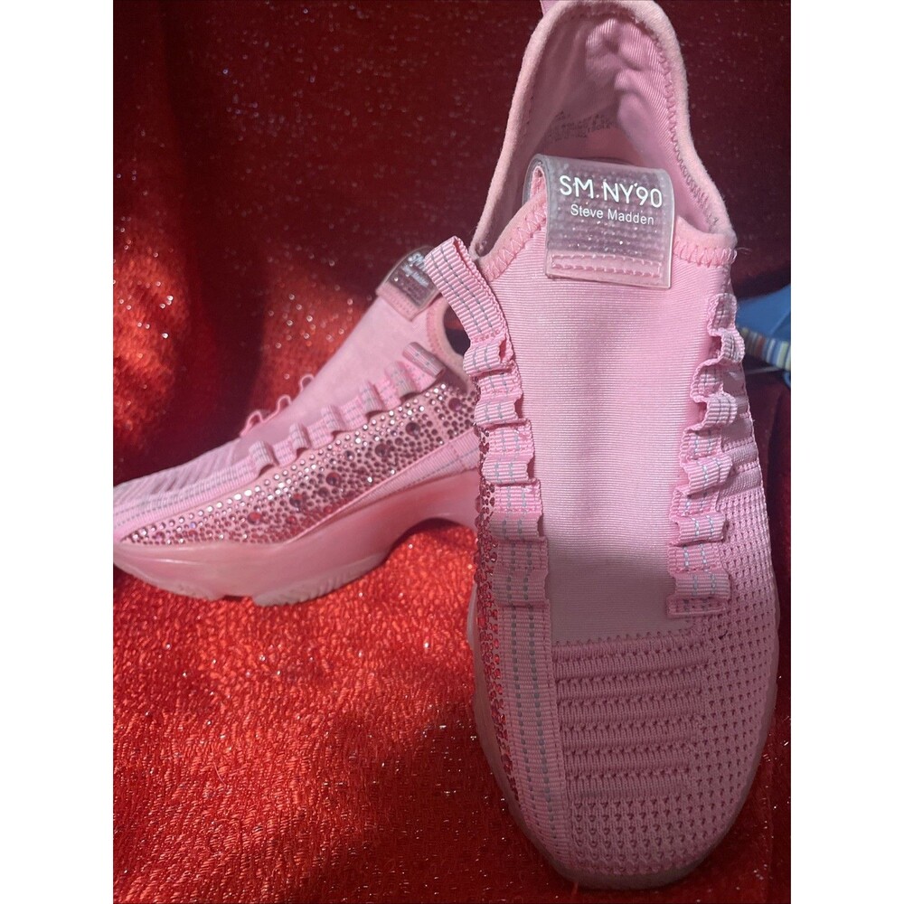 Steve Madden Womens Sneakers Maxima Cot Candy Pick Glitzy Rhinestone Gum Bottom